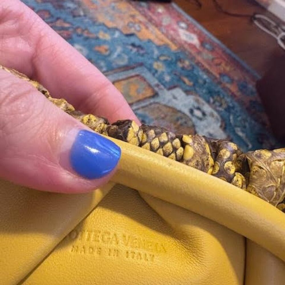 Bottega Veneta Small The Pouch Python-Embossed Le… - image 5